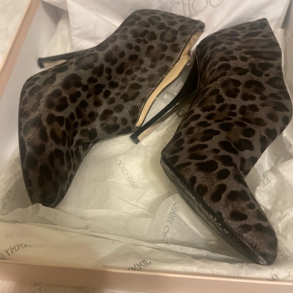 Jimmy Choo leopard print pony smoke/black size 39.5 (9.5) - Picture 10 of 16